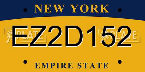 EZ2D152 New York License Plate