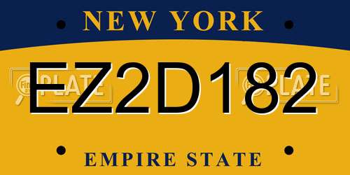 EZ2D182 New York License Plate