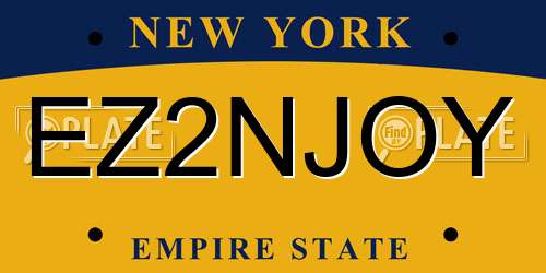 EZ2NJOY New York License Plate