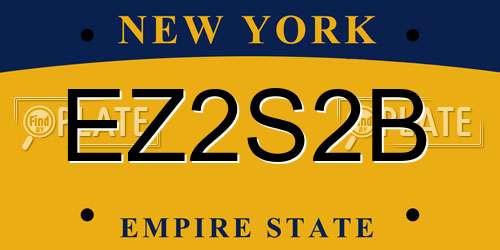 EZ2S2B New York License Plate