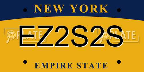 EZ2S2S New York License Plate