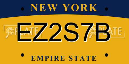 EZ2S7B New York License Plate