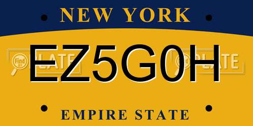 EZ5G0H New York License Plate
