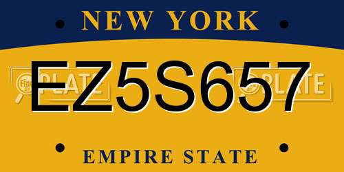 EZ5S657 New York License Plate