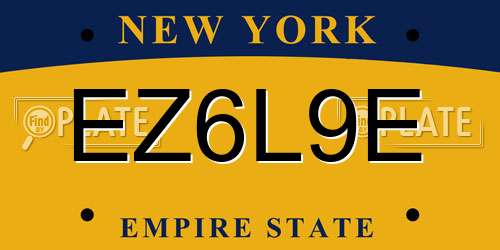 EZ6L9E New York License Plate