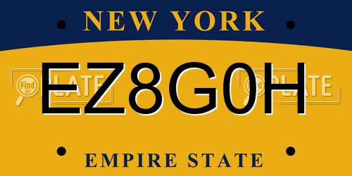 EZ8G0H New York License Plate