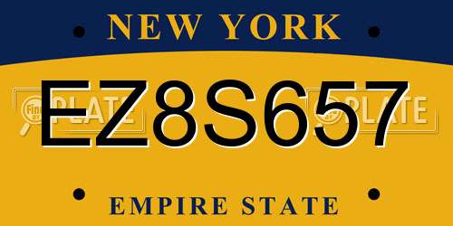 EZ8S657 New York License Plate