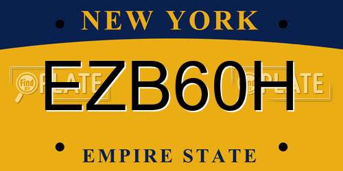 EZB60H New York License Plate