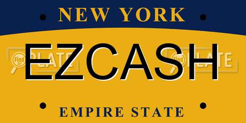EZCASH New York License Plate