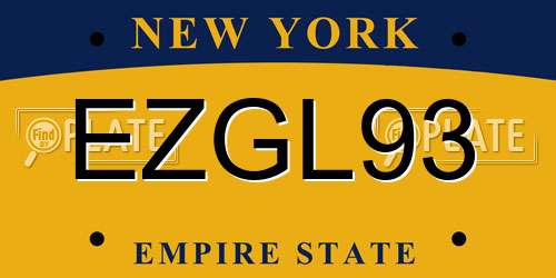 EZGL93 New York License Plate