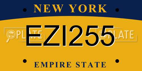 EZI255 New York License Plate