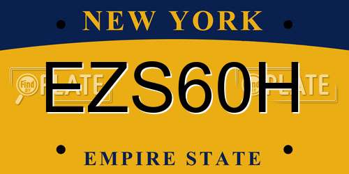 EZS60H New York License Plate