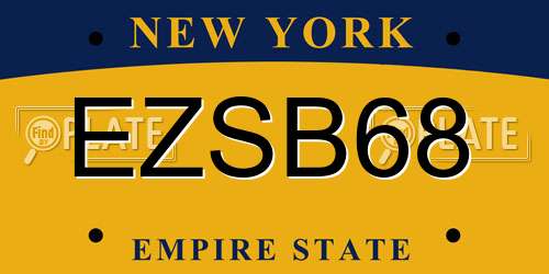 EZSB68 New York License Plate