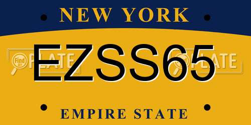EZSS65 New York License Plate