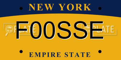 F00SSE New York License Plate