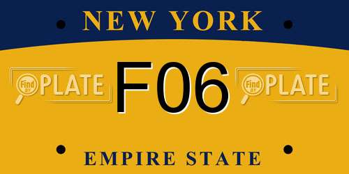 F06 New York License Plate