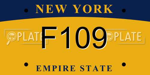 F109 New York License Plate