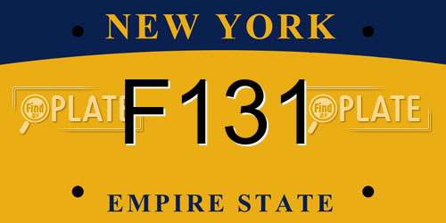F131 New York License Plate