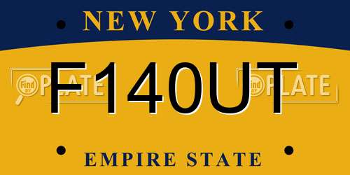 F140UT New York License Plate