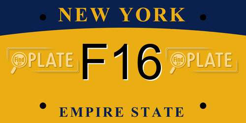 F16 New York License Plate