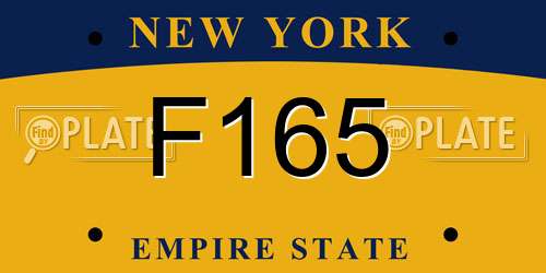 F165 New York License Plate