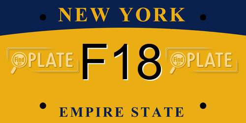 F18 New York License Plate