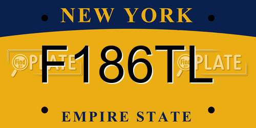 F186TL New York License Plate