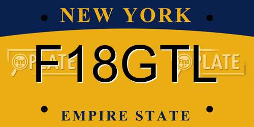 F18GTL New York License Plate
