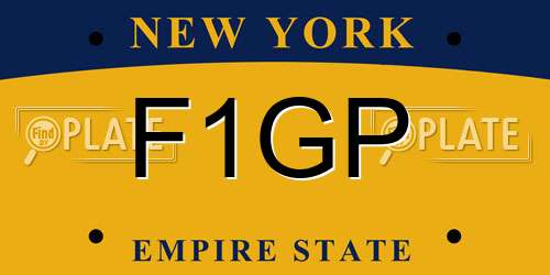 F1GP New York License Plate
