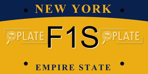 F1S New York License Plate