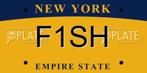 F1SH New York License Plate