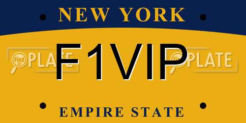 F1VIP New York License Plate