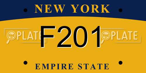 F201 New York License Plate