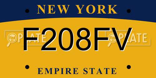 F208FV New York License Plate
