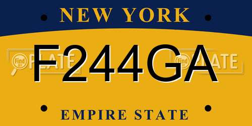 F244GA New York License Plate