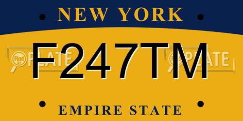 F247TM New York License Plate