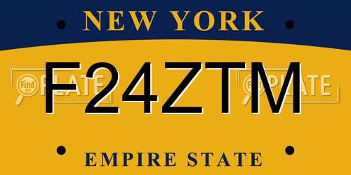 F24ZTM New York License Plate