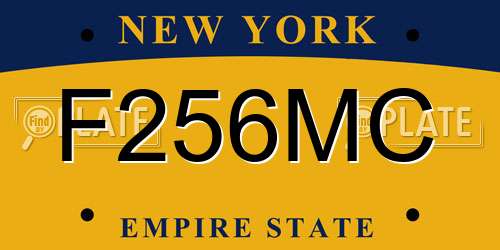 F256MC New York License Plate