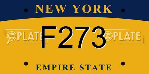F273 New York License Plate
