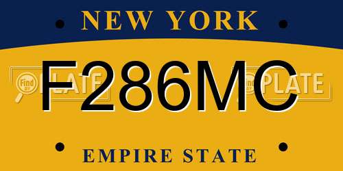 F286MC New York License Plate