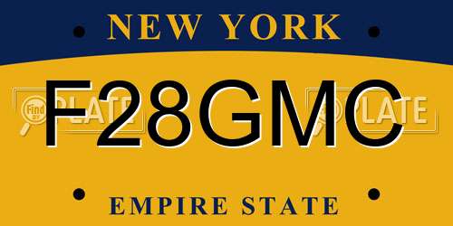 F28GMC New York License Plate