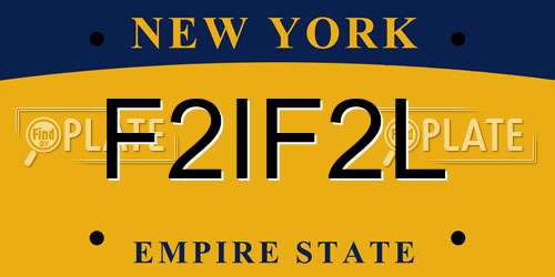 F2IF2L New York License Plate