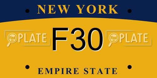 F30 New York License Plate