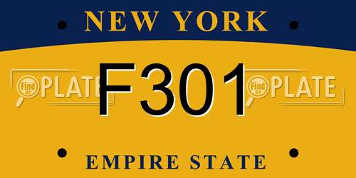 F301 New York License Plate