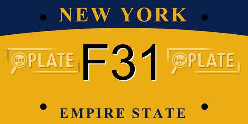 F31 New York License Plate