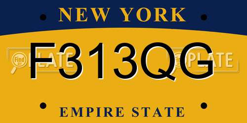 F313QG New York License Plate