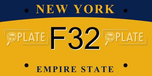 F32 New York License Plate