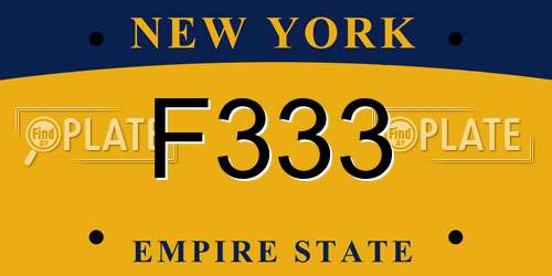 F333 New York License Plate