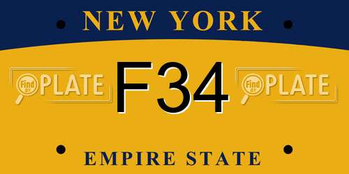 F34 New York License Plate