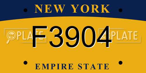 F3904 New York License Plate